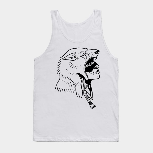 Wolf Man Wild Nature Hunter Tank Top by thedoomseed